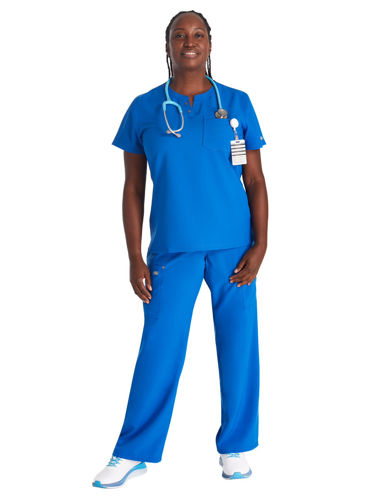 Women's 1-Pocket Henley Top - DK681 - Royal