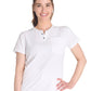 Women's 1-Pocket Henley Top - DK681 - White