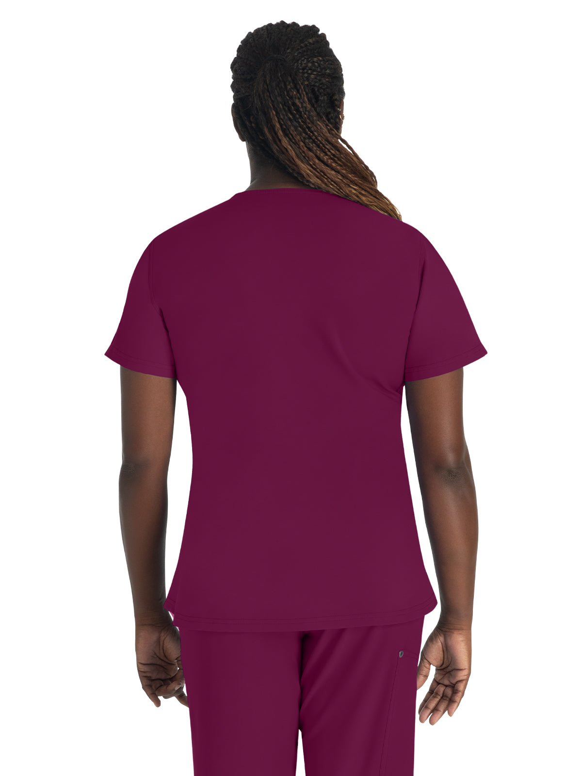 Women's 1-Pocket Henley Top - DK681 - Wine