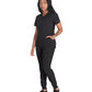 Women's 4-Pocket V-Neck Top - DK834 - Black