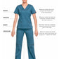 Women's 4-Pocket V-Neck Top - DK834 - Navy