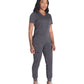Women's 4-Pocket V-Neck Top - DK834 - Pewter