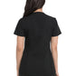 Women's V-Neck Top With Rib Knit Panels - DK870 - Black