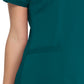 Women's V-Neck Top With Rib Knit Panels - DK870 - Caribbean Blue