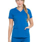 Women's V-Neck Top With Rib Knit Panels - DK870 - Royal