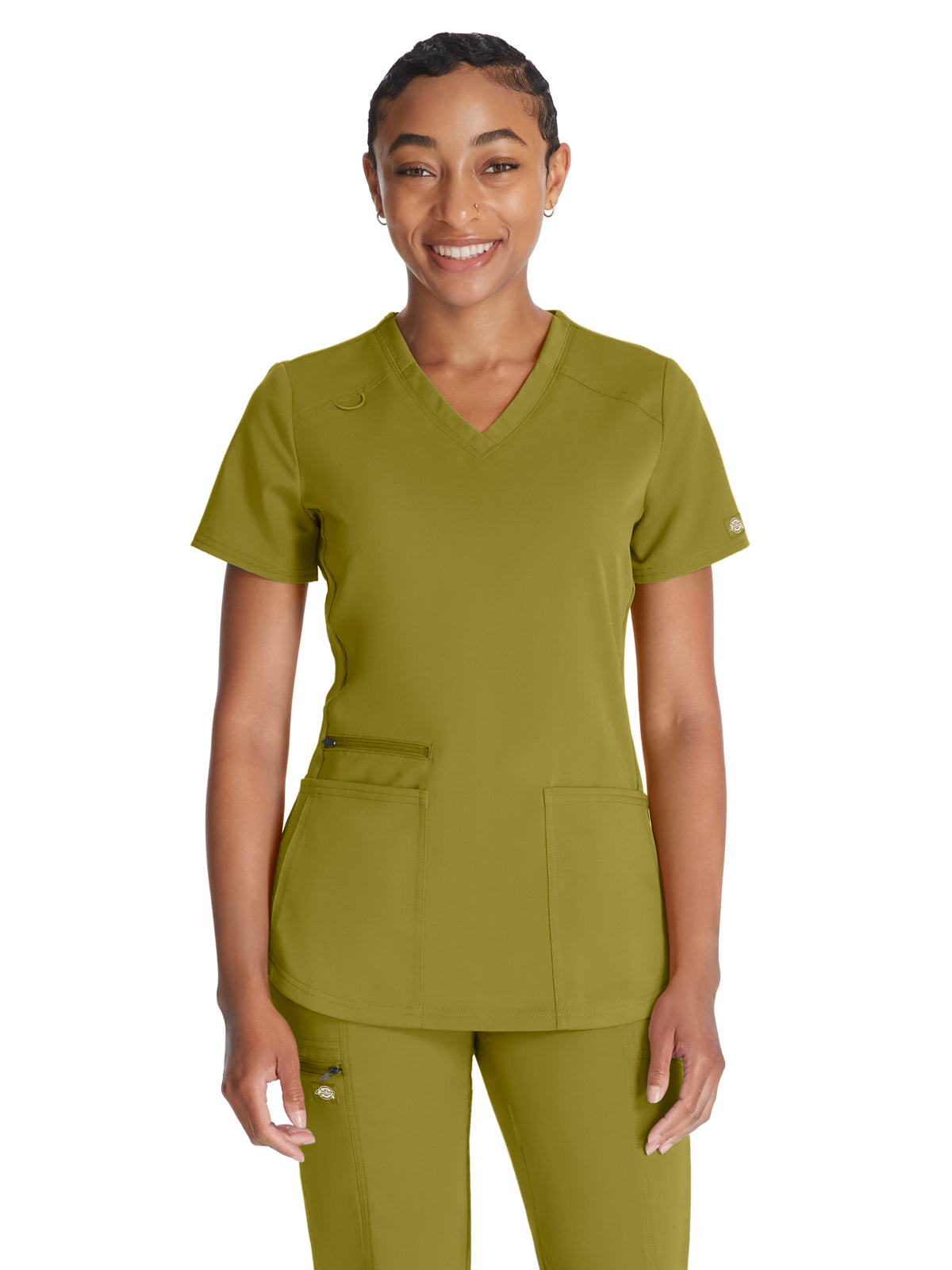Women's 5-Pocket Rib Knit V-Neck Top - DK875 - Bronze Mist