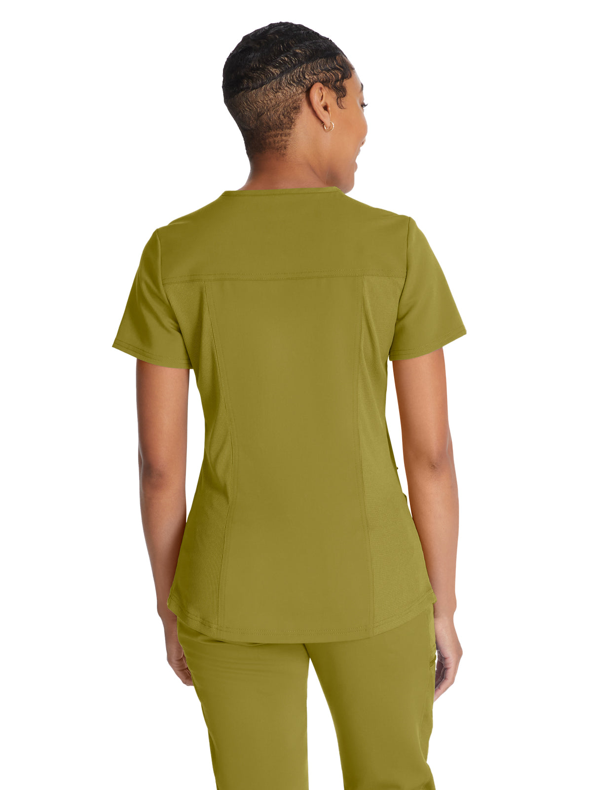 Women's 5-Pocket Rib Knit V-Neck Top - DK875 - Bronze Mist