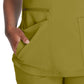 Women's 5-Pocket Rib Knit V-Neck Top - DK875 - Bronze Mist