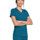 Women's 5-Pocket Rib Knit V-Neck Top - DK875 - Caribbean Blue