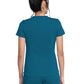 Women's 5-Pocket Rib Knit V-Neck Top - DK875 - Caribbean Blue