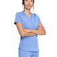 Women's 5-Pocket Rib Knit V-Neck Top - DK875 - Ciel Blue