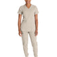 Women's 5-Pocket Rib Knit V-Neck Top - DK875 - Heather Blonde Wood