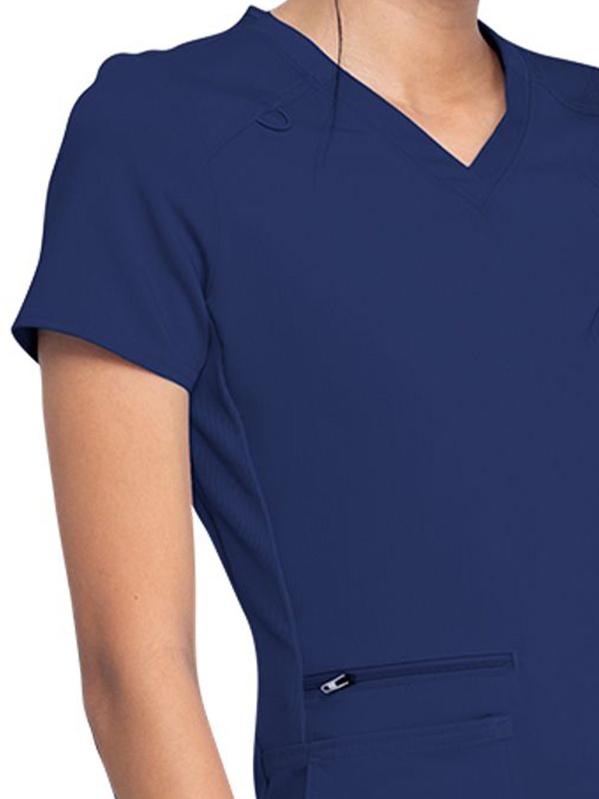 Women's 5-Pocket Rib Knit V-Neck Top - DK875 - Navy