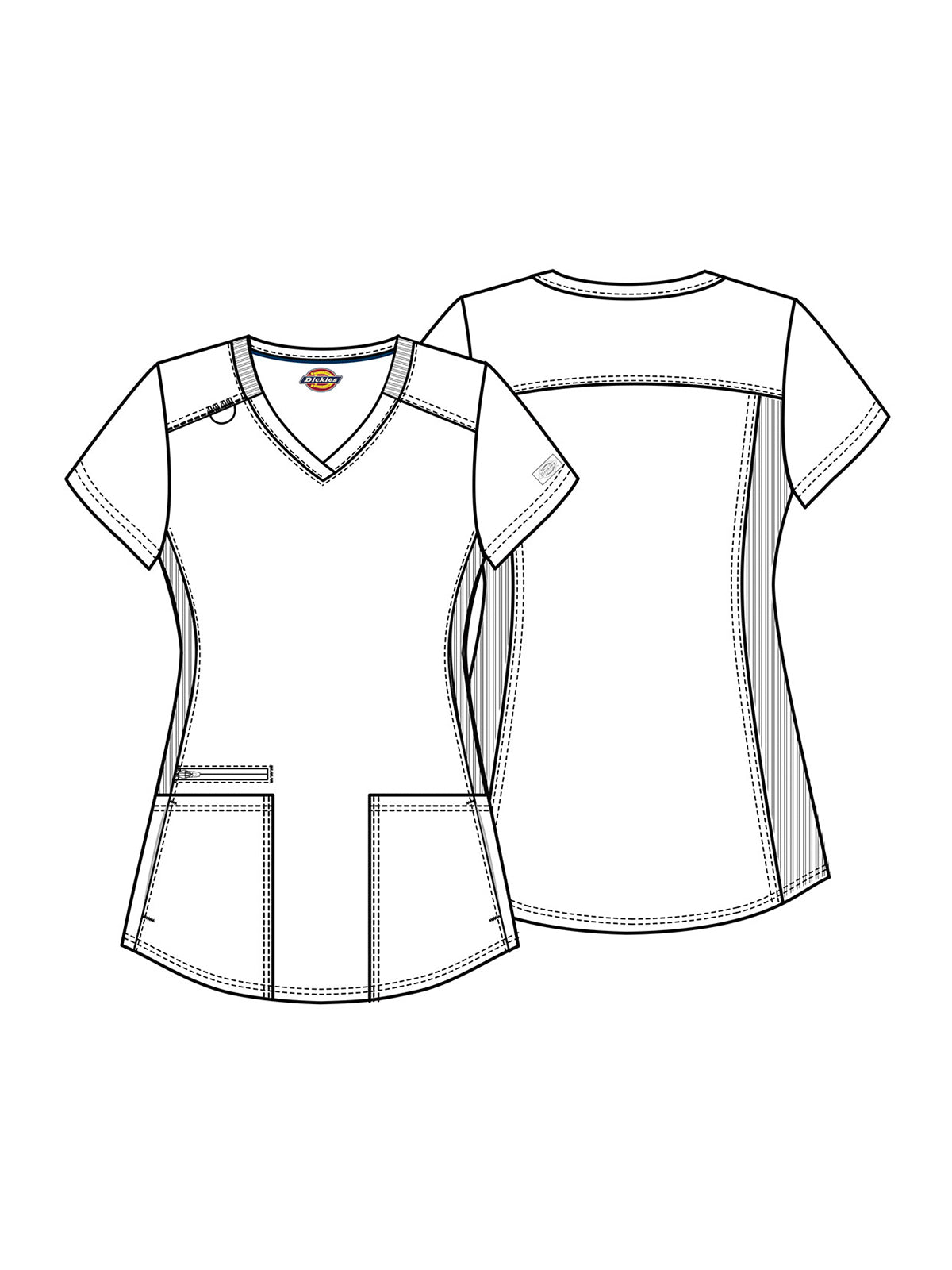 Women's 5-Pocket Rib Knit V-Neck Top - DK875 - Pewter
