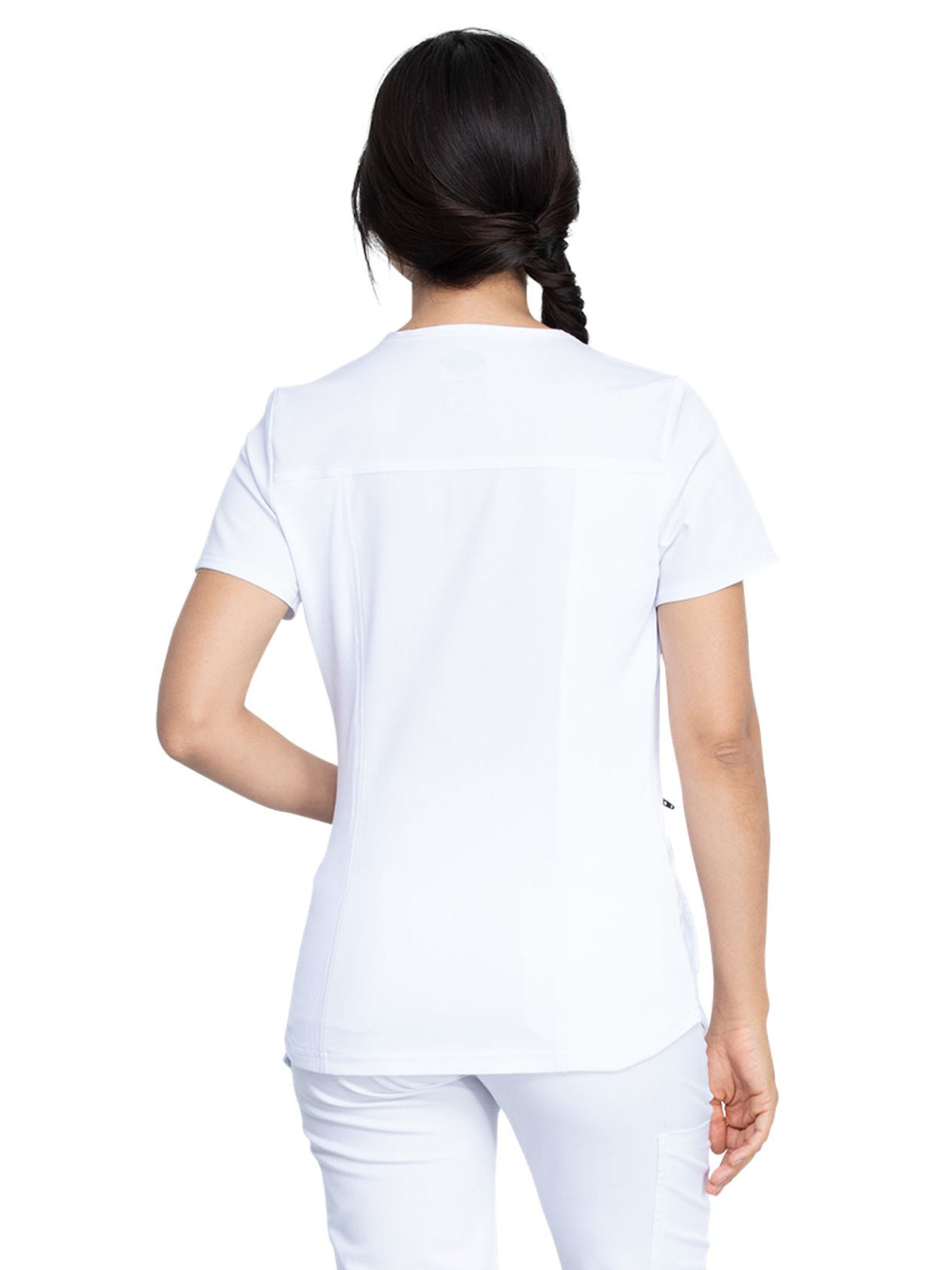 Women's 5-Pocket Rib Knit V-Neck Top - DK875 - White