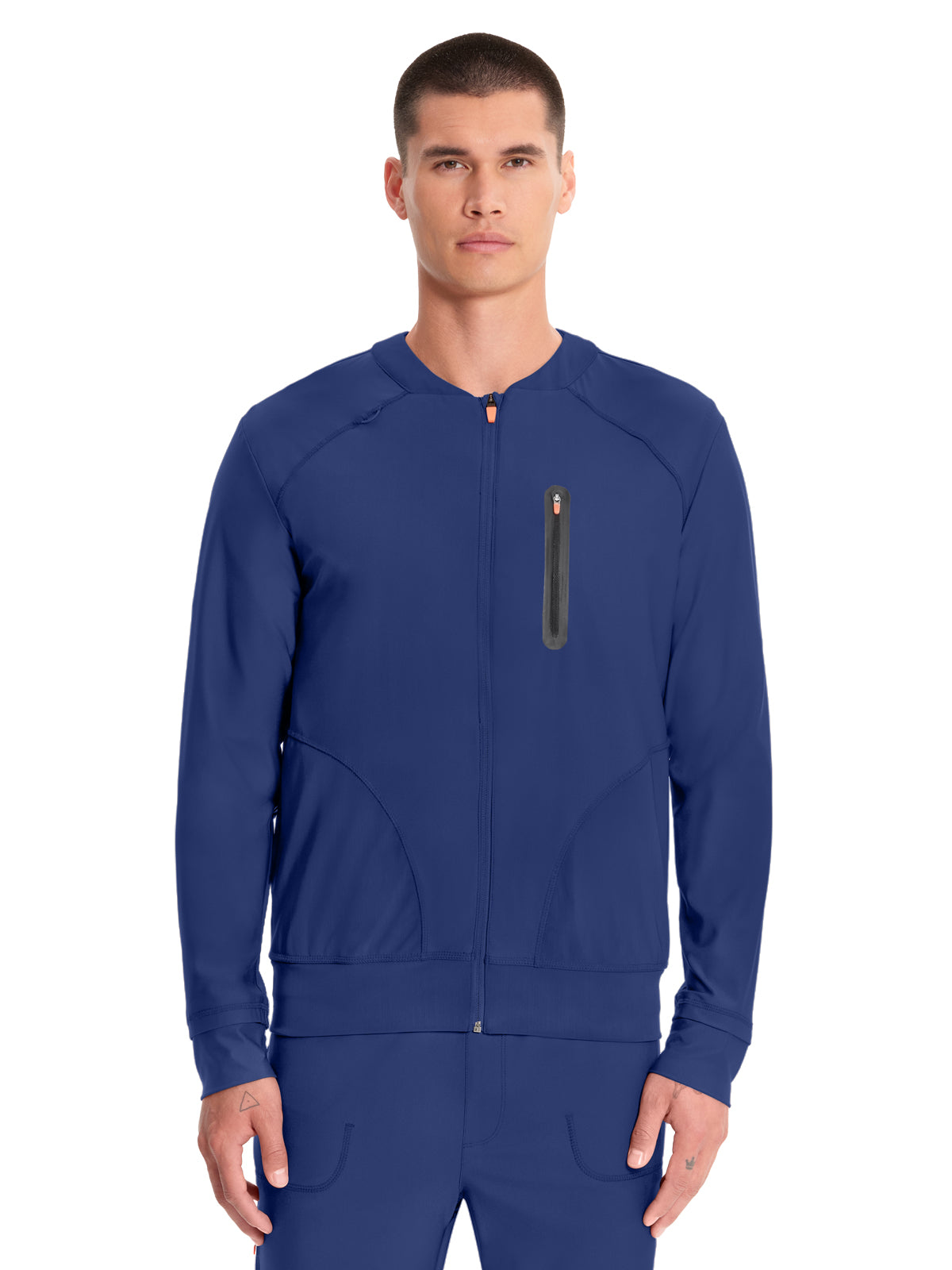 Men's 6-Pocket Zip Front Jacket - IN322A - Navy