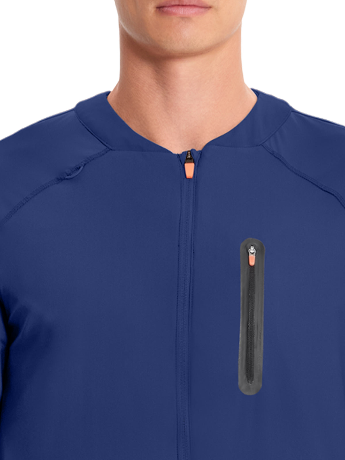 Men's 6-Pocket Zip Front Jacket - IN322A - Navy