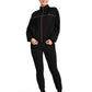 Women's 2-Pocket Mock Neck Windbreaker Jacket - IN506 - Black