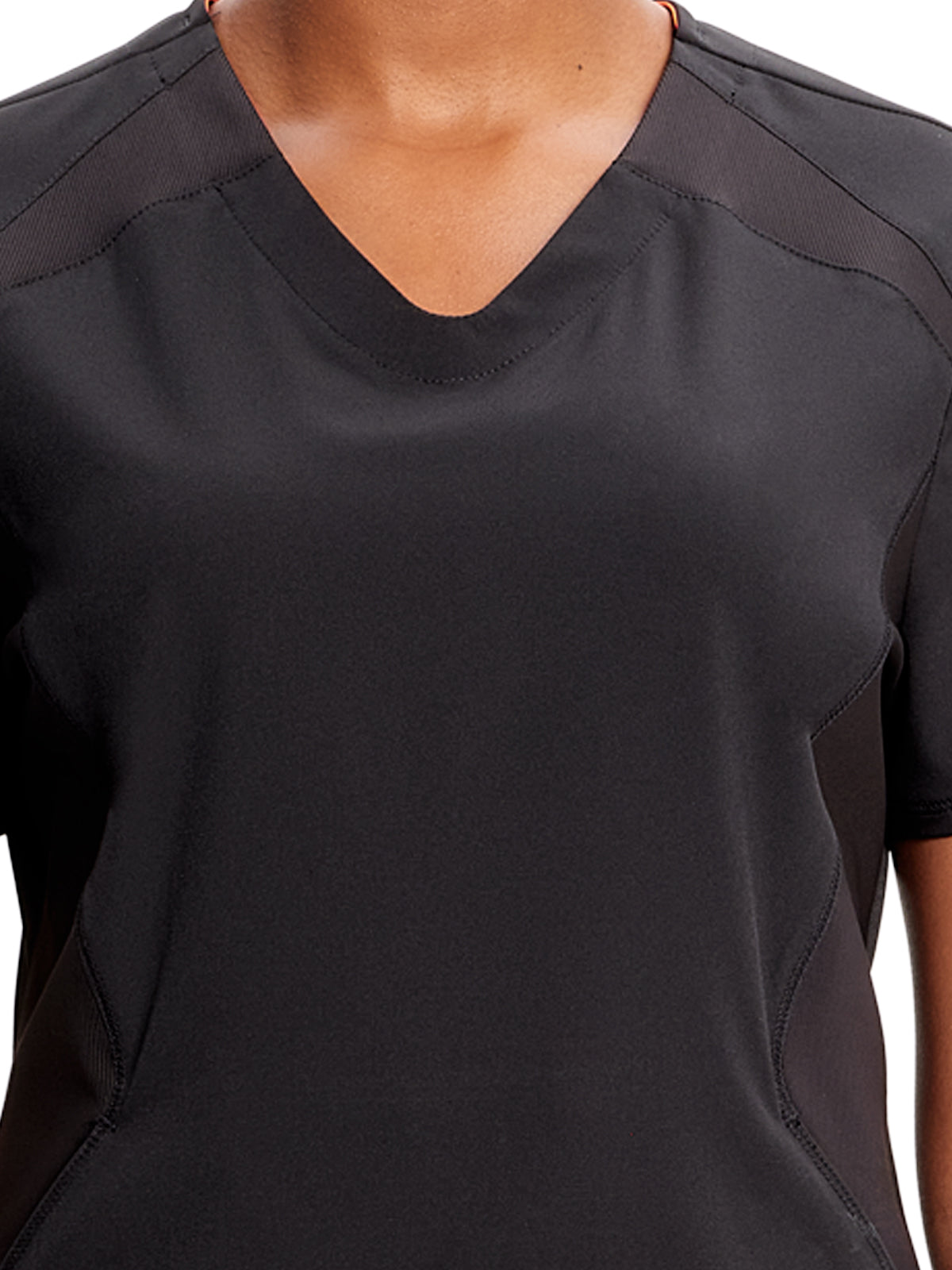 Women's V-Neck Top - IN620A - Black