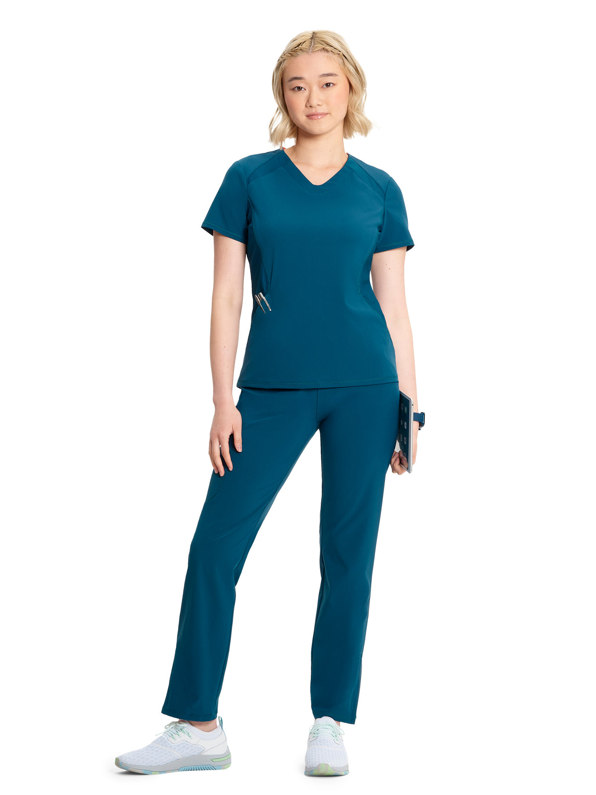 Women's V-Neck Top - IN620A - Caribbean Blue