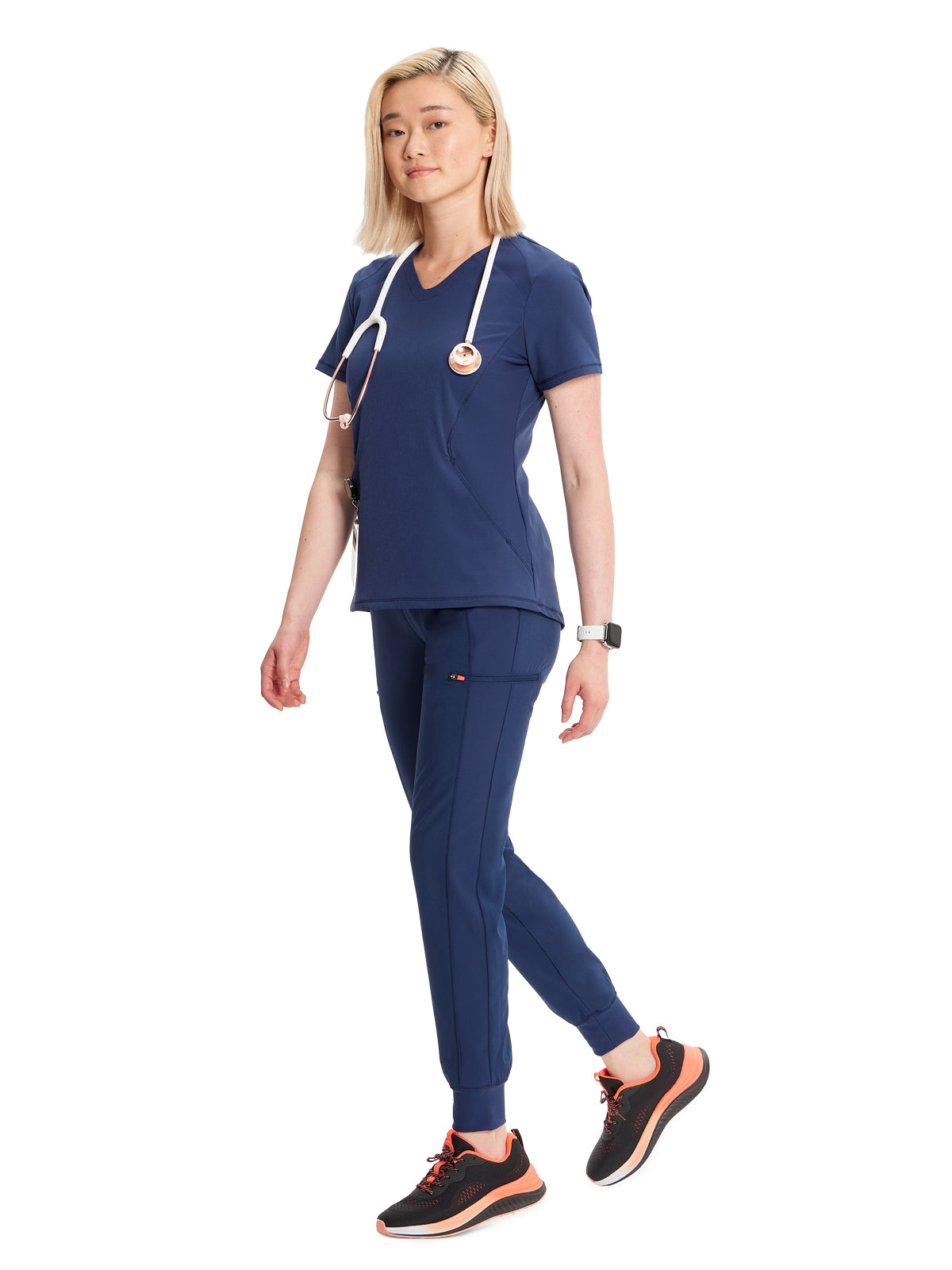 Women's V-Neck Top - IN620A - Navy