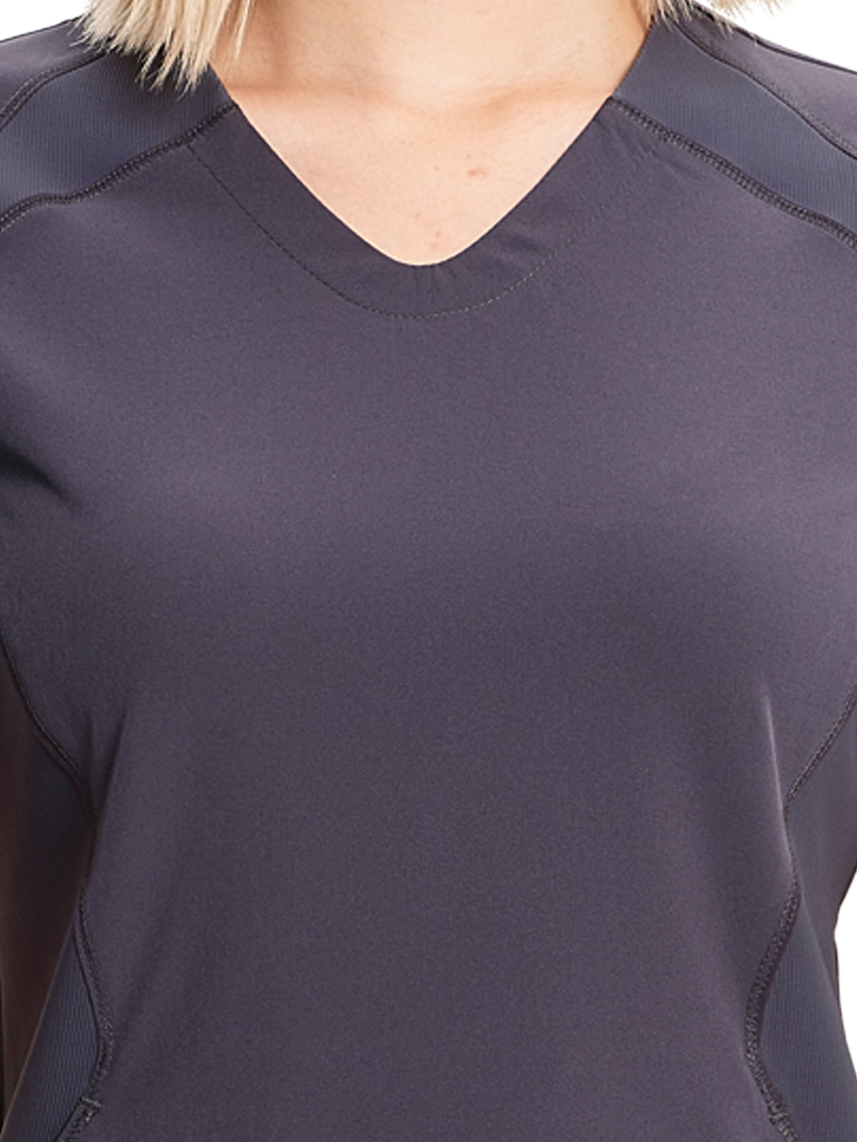 Women's V-Neck Top - IN620A - Pewter