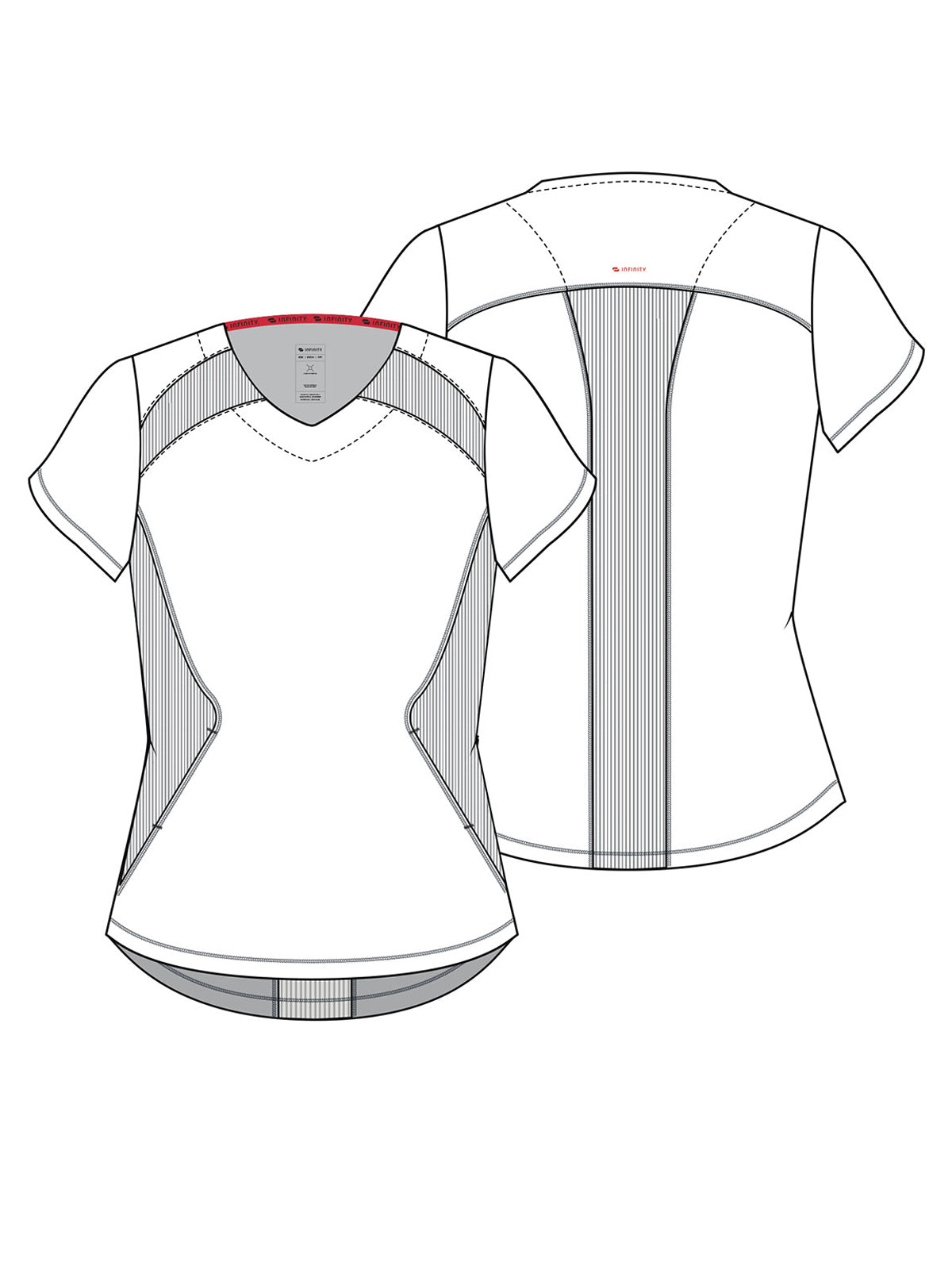Women's V-Neck Top - IN620A - Pewter