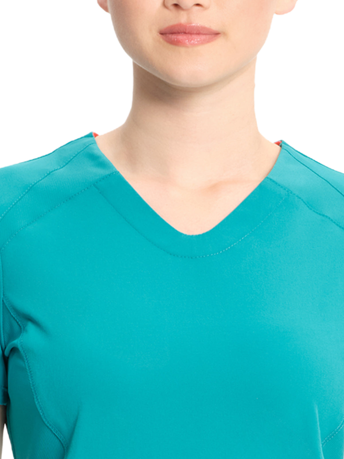 Women's V-Neck Top - IN620A - Teal Blue