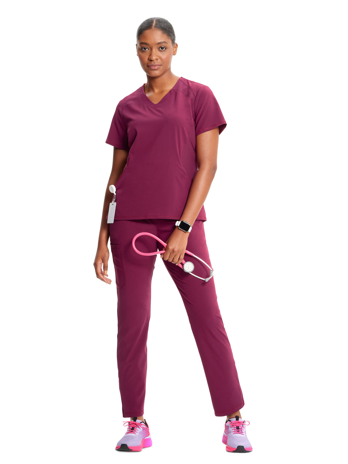 Women's V-Neck Top - IN620A - Wine