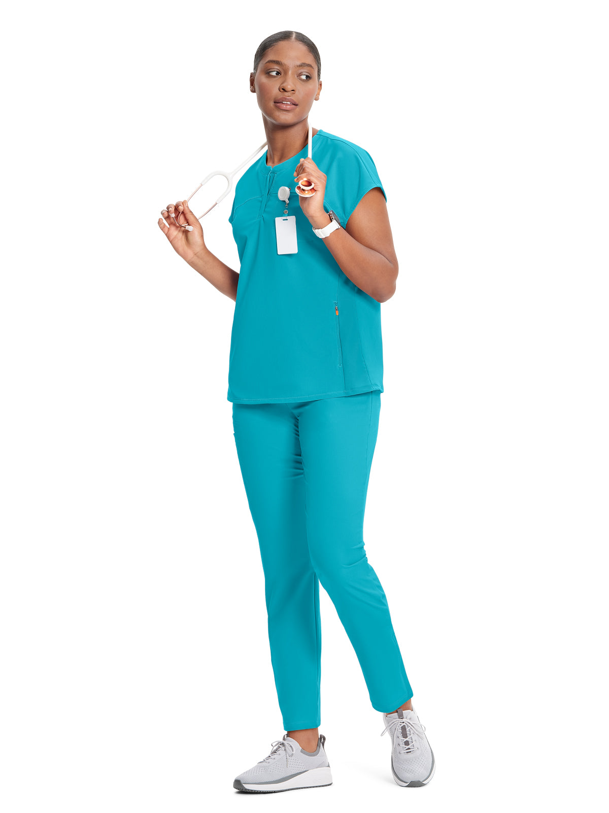 Women's Henley Top - IN622A - Aquaturque