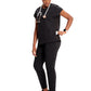 Women's Henley Top - IN622A - Black