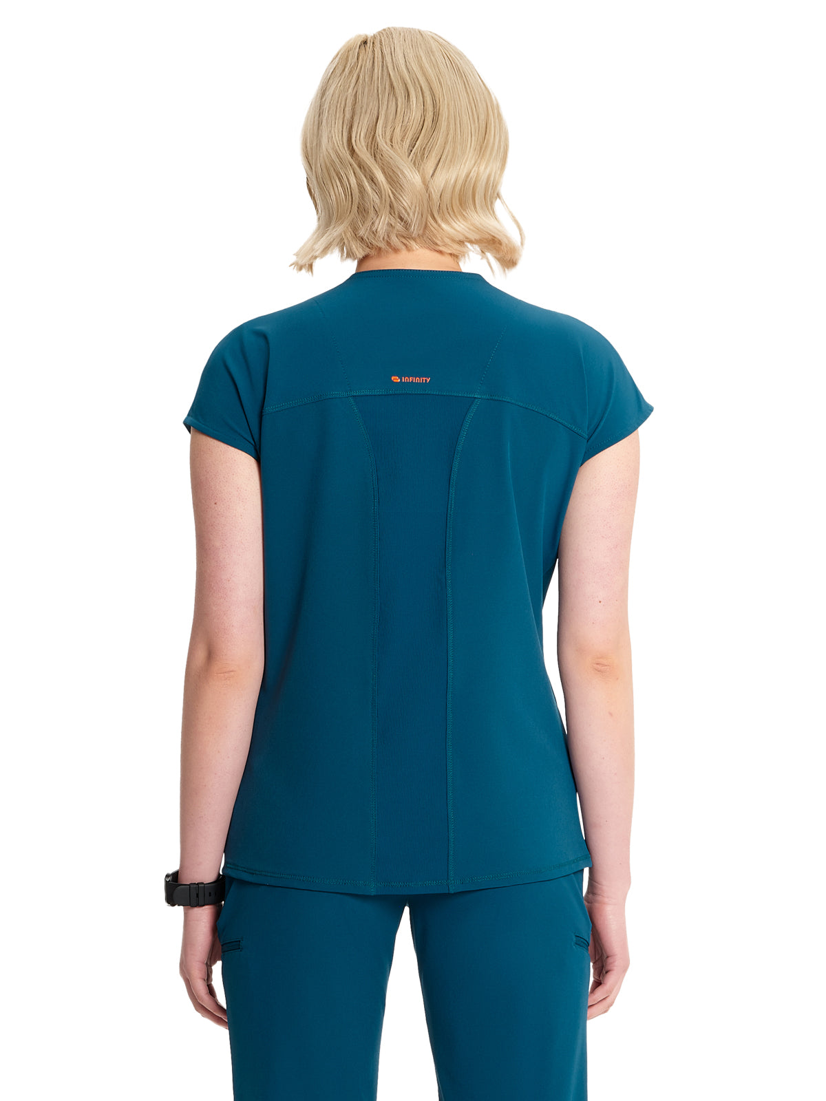 Women's Henley Top - IN622A - Caribbean Blue