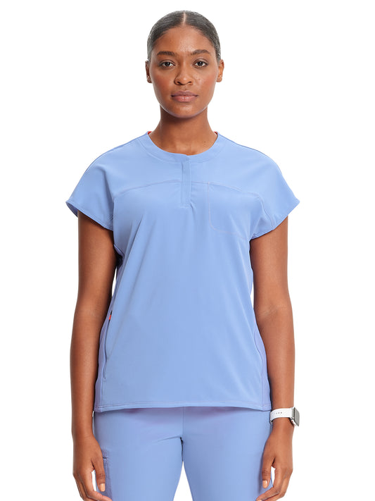Women's Henley Top - IN622A - Ciel