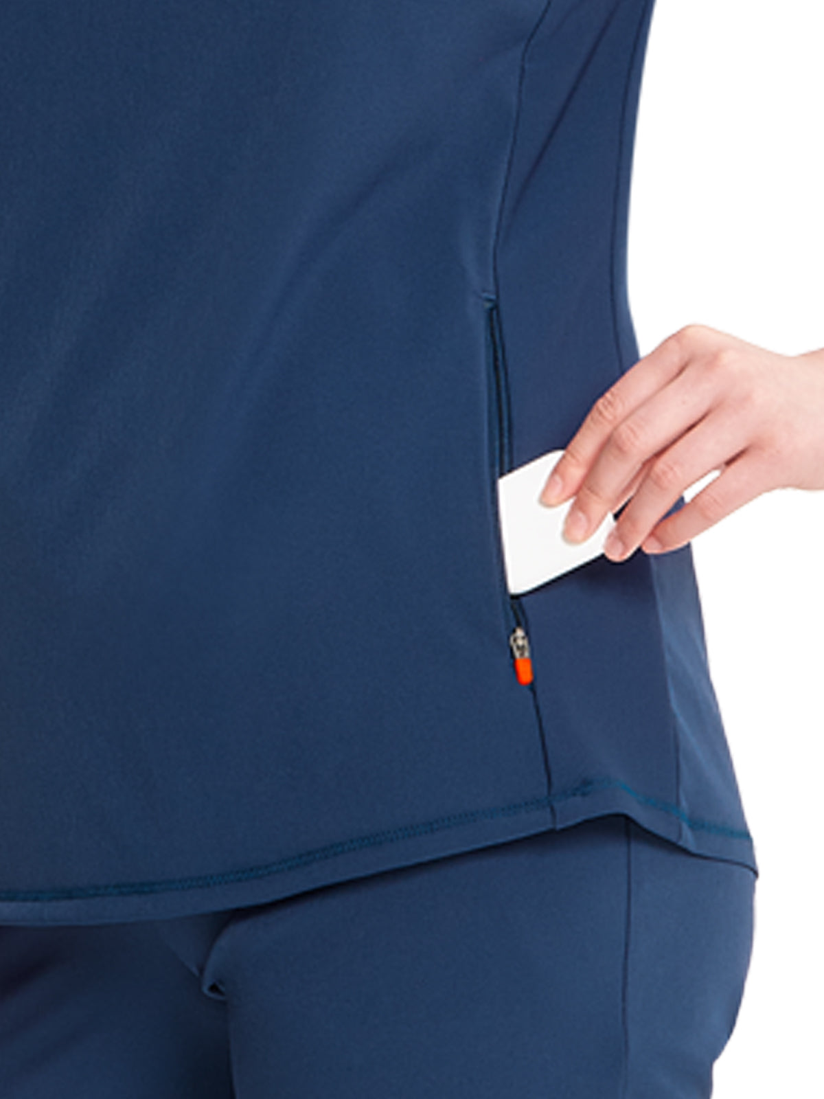 Women's Henley Top - IN622A - Navy