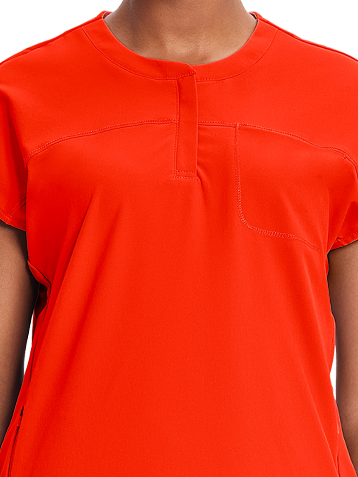 Women's Henley Top - IN622A - Vivid Orange