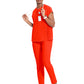 Women's Henley Top - IN622A - Vivid Orange