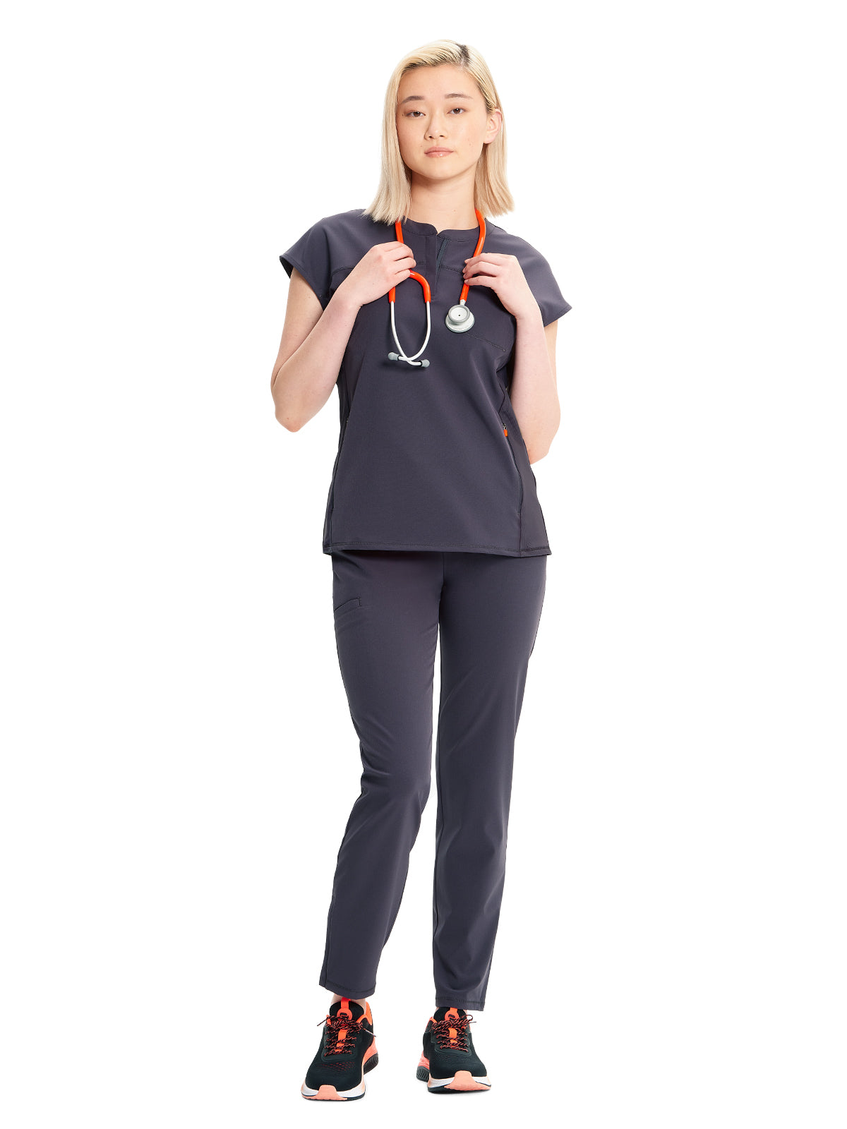 Women's Henley Top - IN622A - Pewter