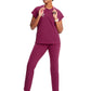 Women's Henley Top - IN622A - Wine