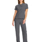 Women's 1-Pocket Henley Top - IN644A - Pewter
