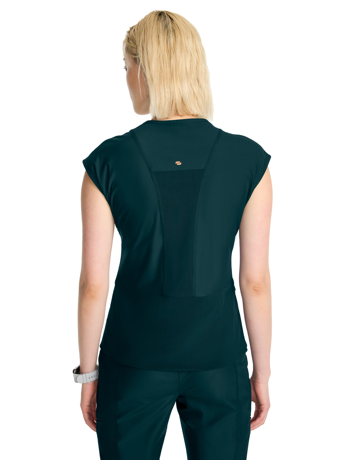 Women's 2-Pocket V-Neck Top - IN645A - Caribbean Blue