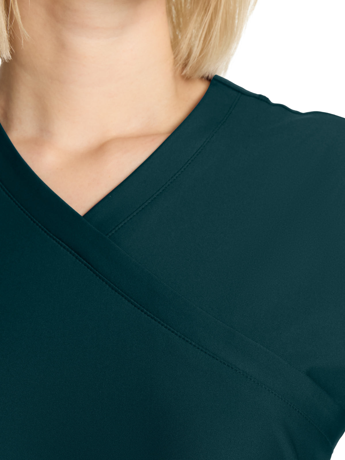 Women's 2-Pocket V-Neck Top - IN645A - Caribbean Blue