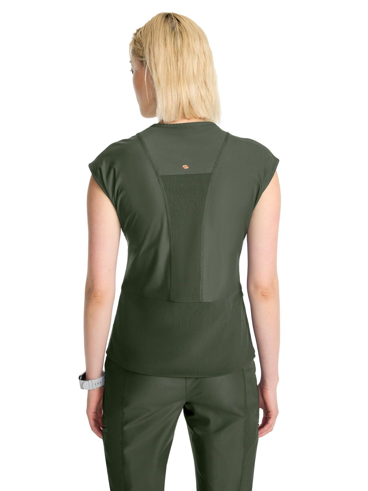 Women's 2-Pocket V-Neck Top - IN645A - Sap Green