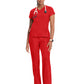 Women's 2-Pocket V-Neck Top - IN706A - Fire Bird