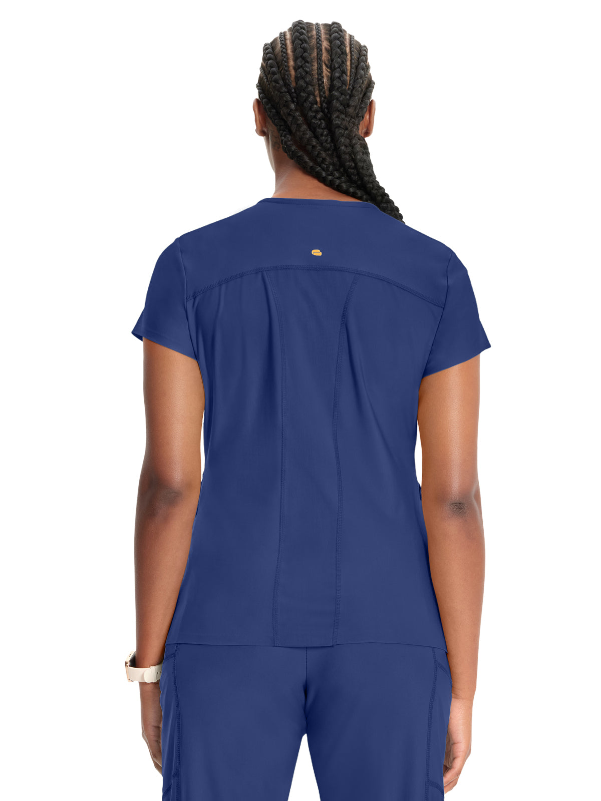 Women's 2-Pocket V-Neck Top - IN706A - Navy