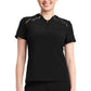 Women's 1-Pocket Zip Henley Top - IN744A - Black
