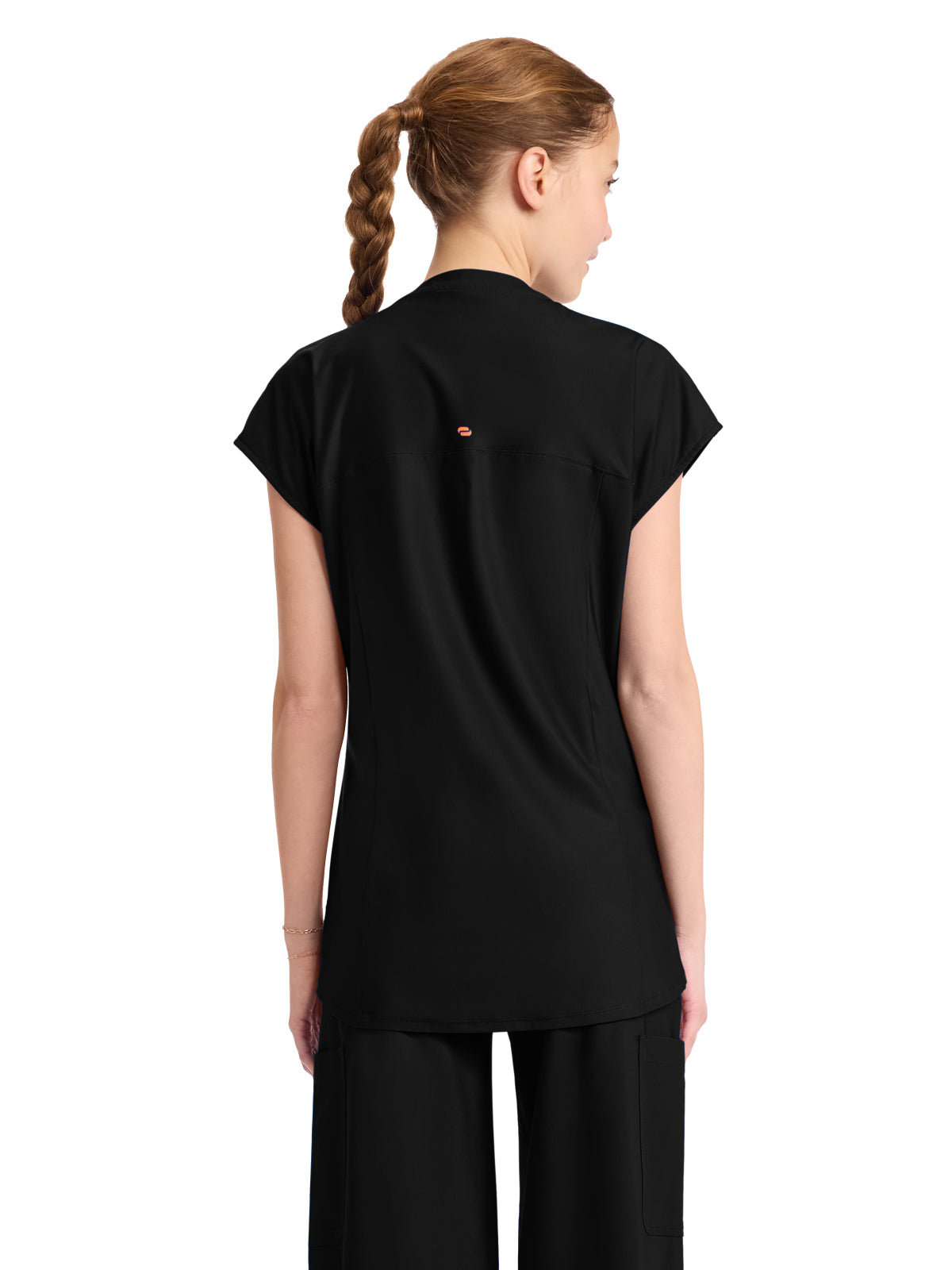 Women's 2-Pocket Henley Top - IN811A - Black