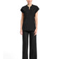 Women's 2-Pocket Henley Top - IN811A - Black