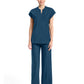 Women's 2-Pocket Henley Top - IN811A - Caribbean Blue