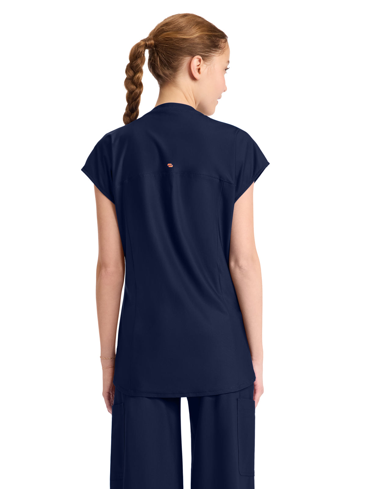 Women's 2-Pocket Henley Top - IN811A - Navy