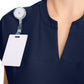Women's 2-Pocket Henley Top - IN811A - Navy